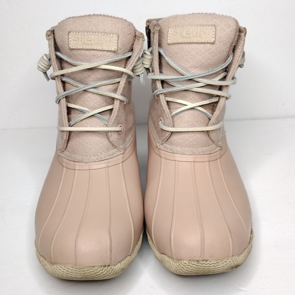Sperry Saltwater Wool Rose Dust Insulated Lace Up Waterproof Winter Boots - Picture 8 of 16